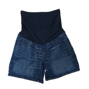 Gap Maternity Sexy Boyfriend Shorts Dark Wash Denim Jean Shorts Size 4 30"